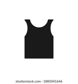 Undershirt black icon, flat vector illustration