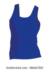 Undershirt blue realistic vector illustration isolated