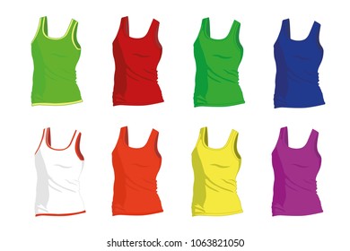 undershirt different colors realistic vector illustration