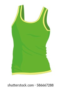 Undershirt green realistic vector illustration isolated