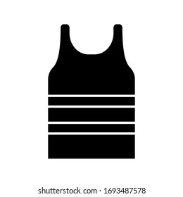 Undershirt icon in solid line style. Singlet, sleeveless shirt, tank top symbol for perfect website and mobile app concept.