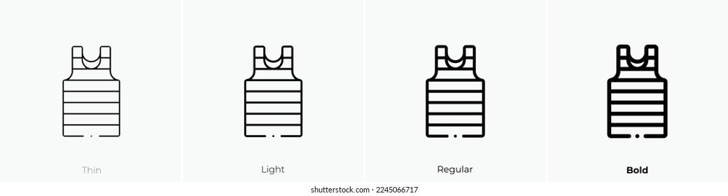 undershirt icon. Thin, Light Regular And Bold style design isolated on white background