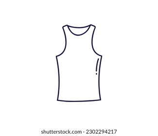 Undershirt, line drawing, doodle vector illustration