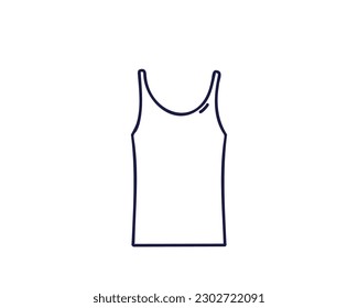 Undershirt, line drawing, doodle vector illustration