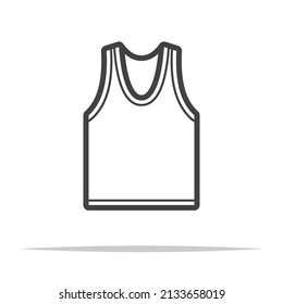 Undershirt outline icon vector isolated