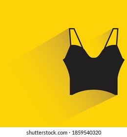 undershirt with shadow on yellow background