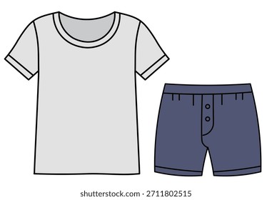 Conjunto de ropa interior de camiseta y baúl para hombres