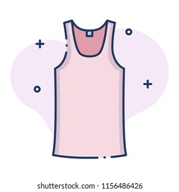Undershirt vector illustration in line color design