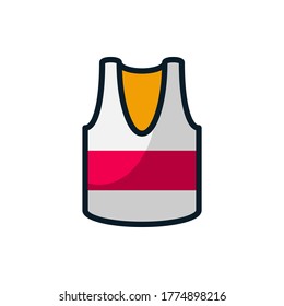 Undershirt, vest filled outline icons. Vector illustration. Editable stroke. Isolated icon suitable for web, infographics, interface and apps.