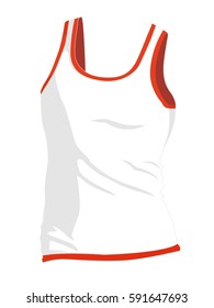 undershirt white realistic vector illustration isolated