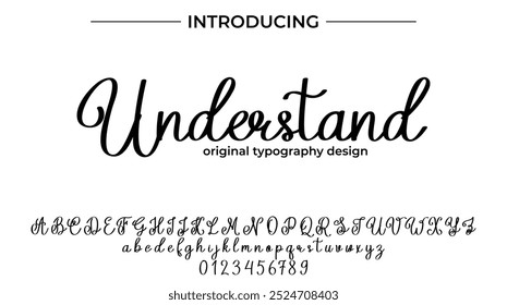 Schriftart verstehen Stilvoller Pinsel mit einem Großbuchstaben, einem Buchstaben, einer Schrift