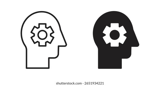 Understand icon. Flat and stroke versions. Graphic elements.