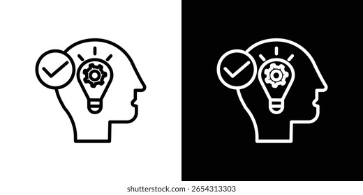Comprender los iconos en estilo de línea. Trazos editables en blanco y negro