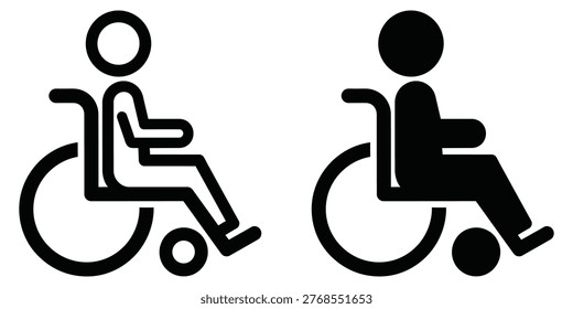 Understanding Accessibility Symbols for Individuals Using Wheelchairs in Public Spaces Vector Charity cons