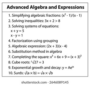 Compreendendo expressões avançadas de álgebra simplificando equações e resolvendo desigualdades guia