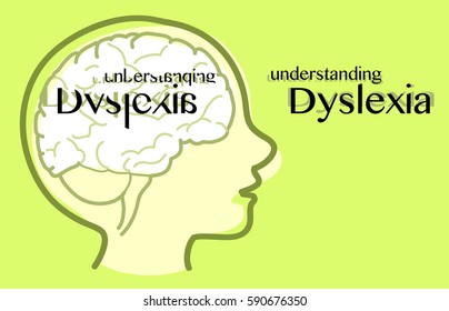 Understanding Dyslexia, See How A Dyslexic Sees, Vector Illustration.