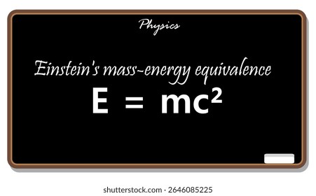 Entendendo o conceito de física da equação de equivalência de energia em massa de einstein no quadro negro aprendendo ciência