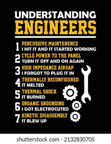 Understanding Engineers Tshirt Design Engineer Stock Vector (Royalty ...