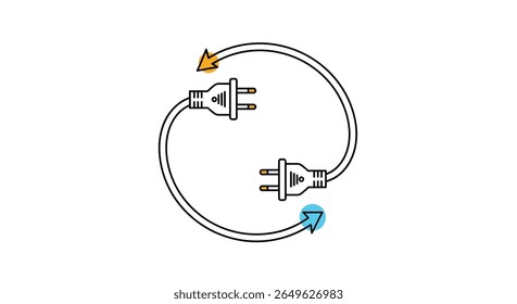 Understanding the flow of electricity and its connection in a circular diagram illustrating power transfer