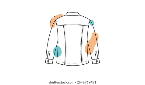 Understanding garment fit through illustrative visuals of a long sleeve shirt showing key measurement areas and sizing guides
