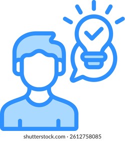 Understanding Icon Blue Color Vector Illustration
