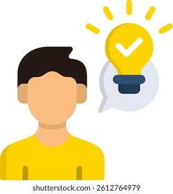 Understanding Icon Flat Vector Illustration