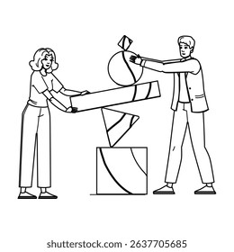 understanding mental model website vector. framework theory, perspective schema, paradigm thinking understanding mental model website character. people black line pencil drawing illustration