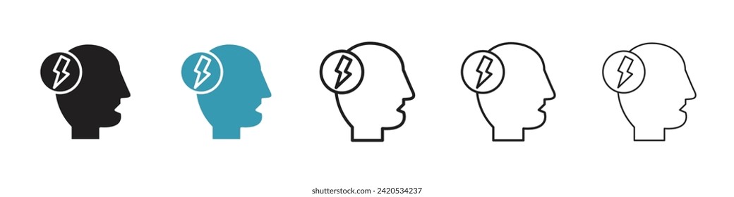 Understanding Vector Icon Set. Comprehend Insight And Logical Thought Illumination vector symbol for UI design.