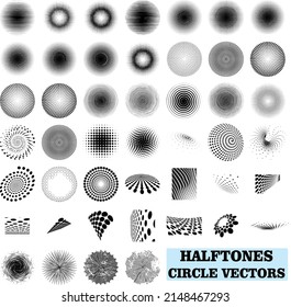 Undertones halftones circles vectors collection eps 10 editable assets