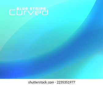 Underwater. Abstract blue curved stripe on aquamarine background. Smooth vector graphic pattern