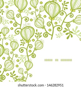 Underwater abstract plants corner frame pattern background