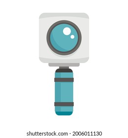 Underwater action camera icon. Flat illustration of underwater action camera vector icon isolated on white background