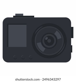 Underwater action camera vector cartoon illustration isolated on a white background.