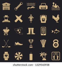 Underwater adventure icons set. Simple set of 25 underwater adventure icons for web for any design