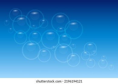 Unter Wasser strömen Luftblasen. Reflektives Getränk. funkelnder Pop. Champagner. Sparkling Wasser. Unterwasservektorstruktur.