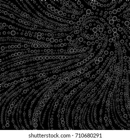 Underwater air bubbles on black background.