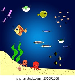 underwater with animal