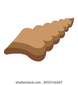 Underwater animal conch icon isometric vector. Brown color. Sea food