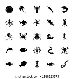 
Underwater Animals Glyph Vectors 
