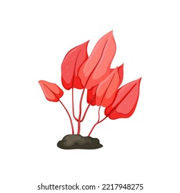 underwater aquarium plant cartoon. underwater aquarium plant sign. isolated symbol vector illustration