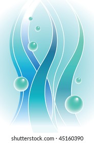 Underwater background with bubbles. Vector.