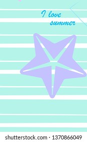 Underwater background. Cute colorful seashells and starfish. Summer design. Vector background