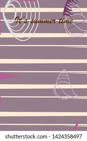Underwater background. Cute colorful seashells and starfish. Summer design. Vector background