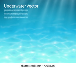 Underwater background, realistic vector illustration.