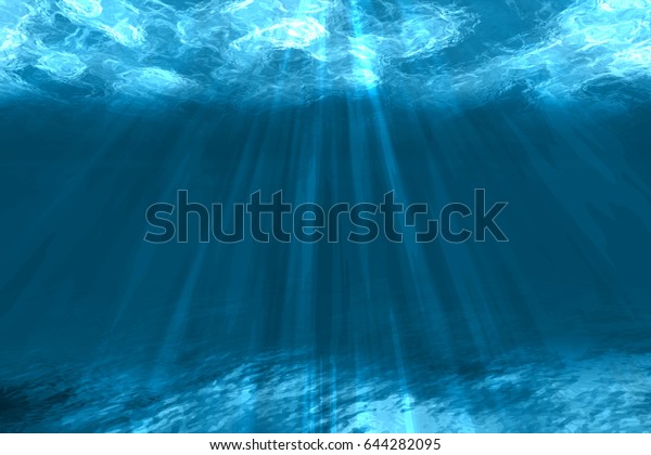 海底と日光のある水中の背景 色のベクター画像イラスト のベクター画像素材 ロイヤリティフリー