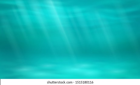 Underwater background with sun rays. Sea bottom.