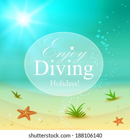 Underwater background, vector illustration.