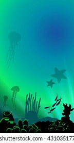 Underwater background. Vector illustration