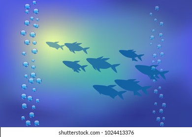 Underwater background, vector illustration for design works and banners