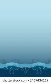 Underwater banner bubbles. Save World oceans day. See or lake, or ocean view